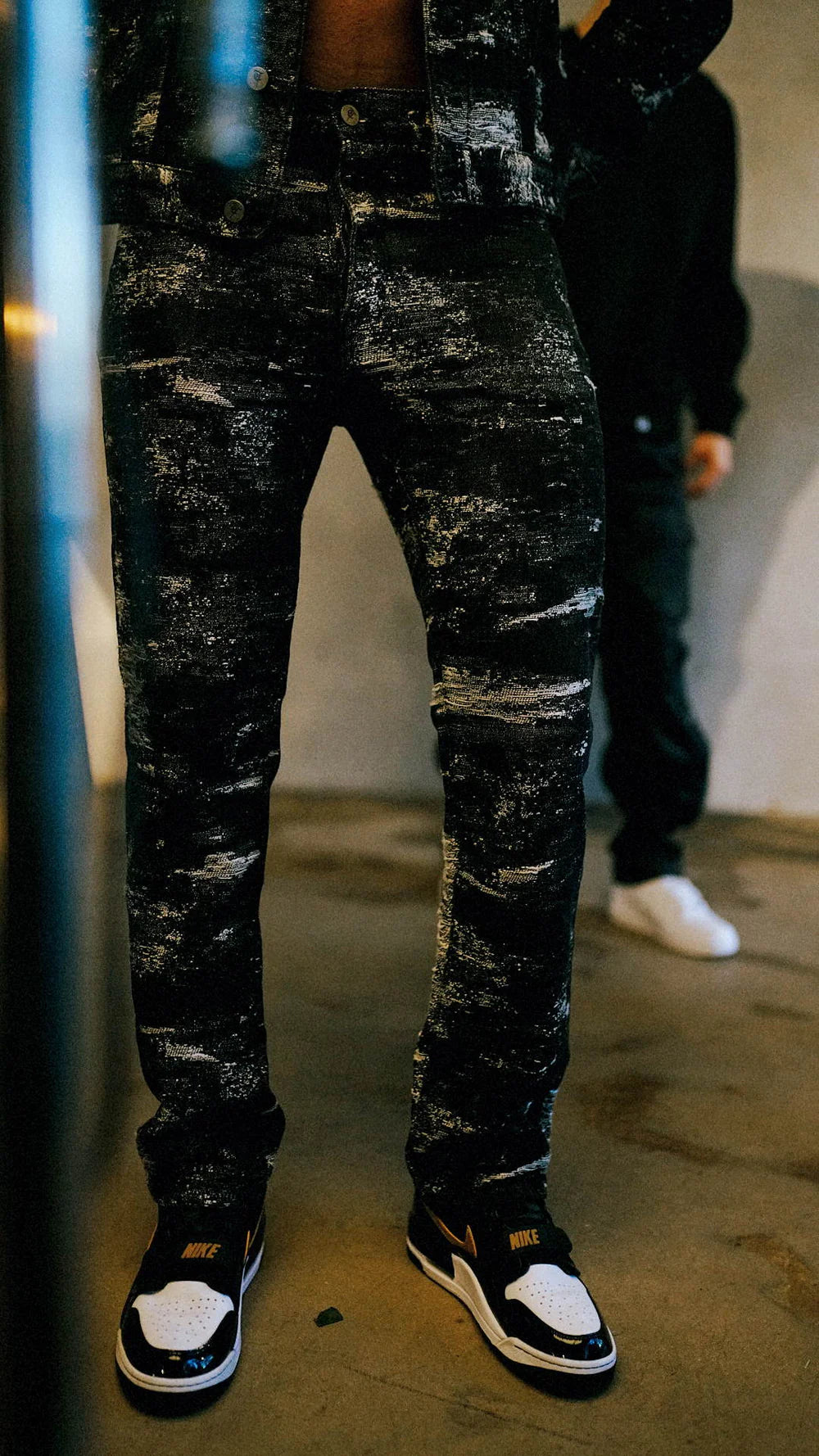 Trnchs "Samah" Straight Denim Tri-Black Wash