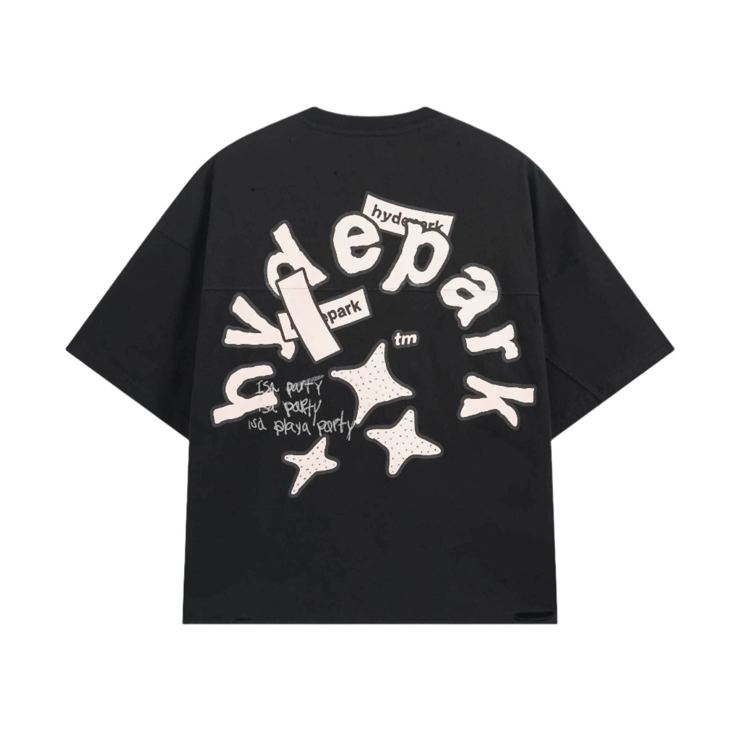 Hyde Park "Double Yoke" Cropped Tee Black