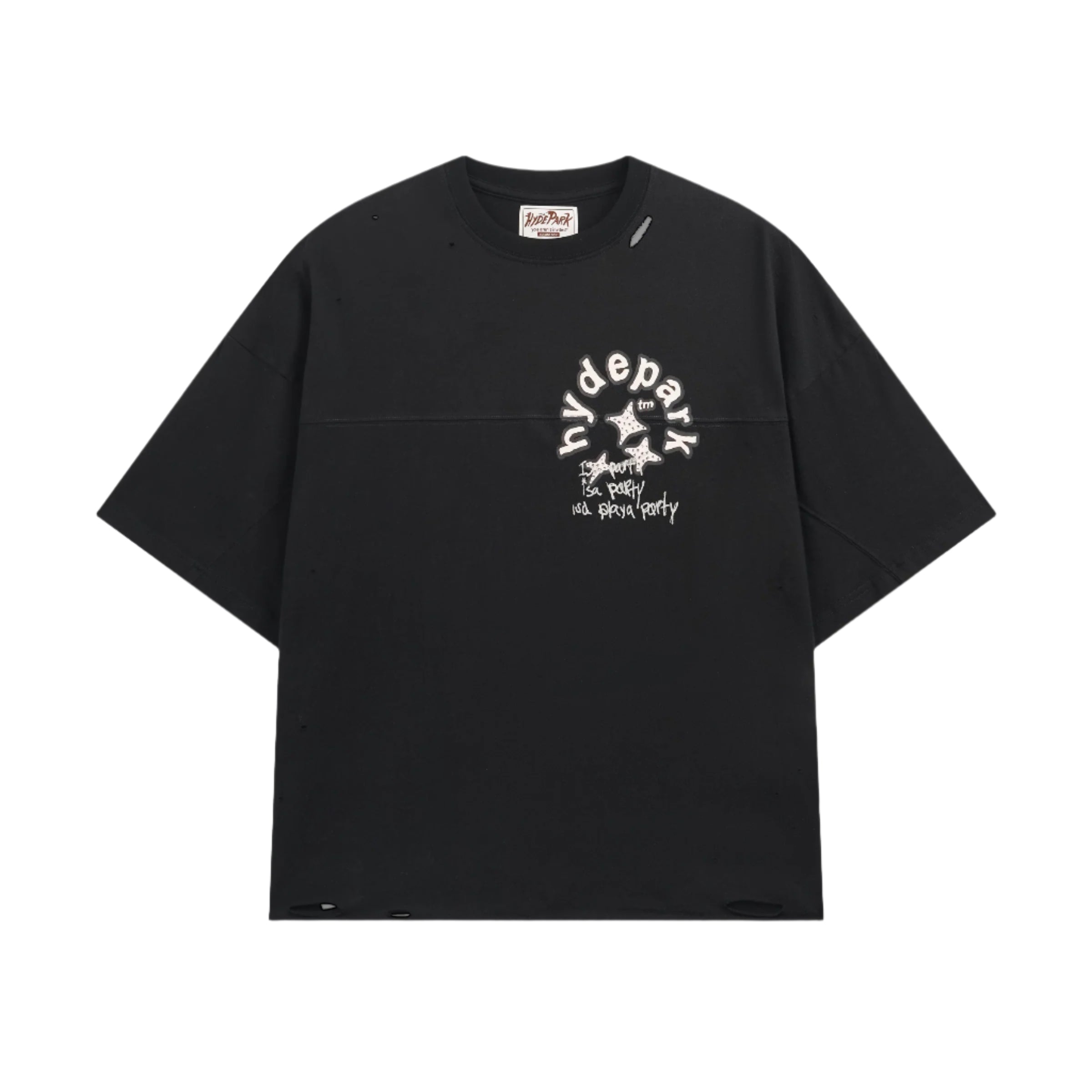 Hyde Park "Double Yoke" Cropped Tee Black