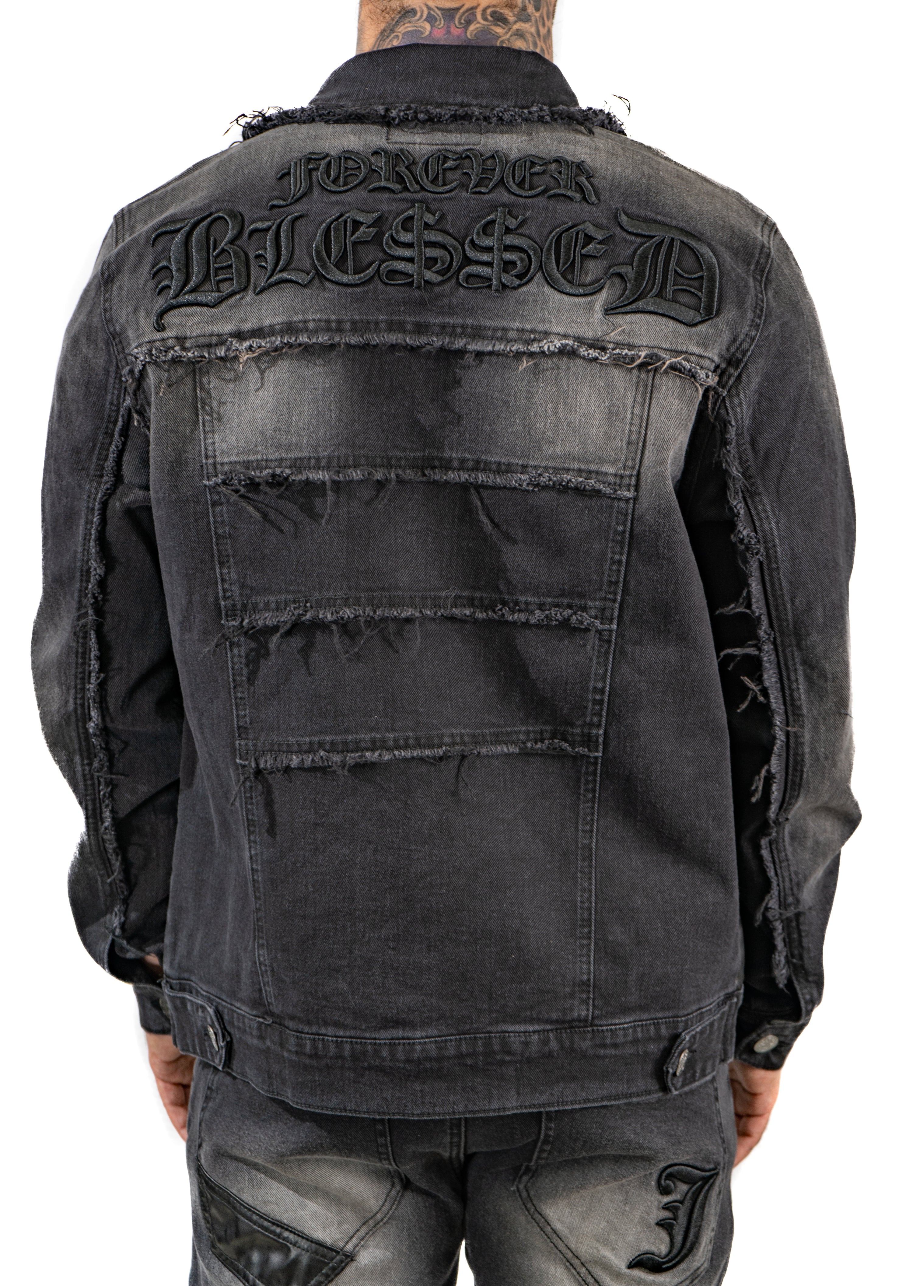 Juren "Blessed" Denim Jacket Black