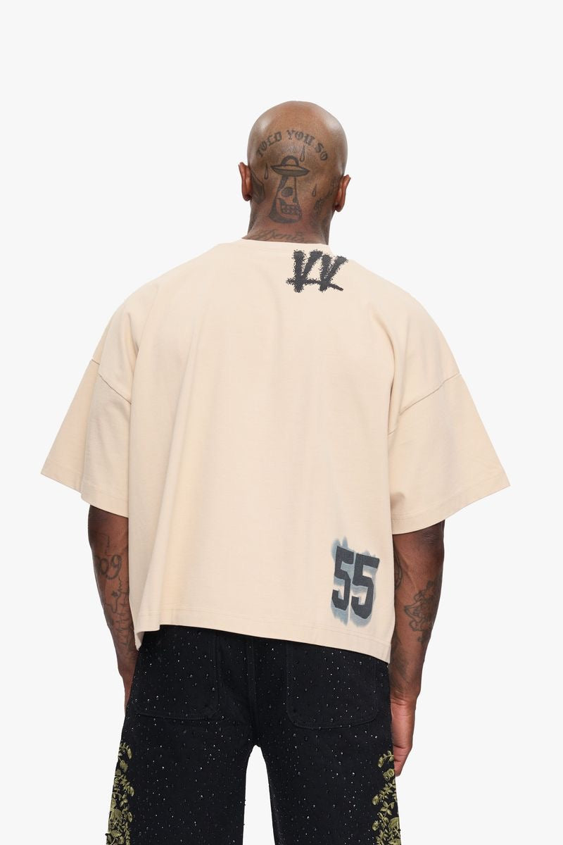 Valabasas "No.5" Cropped Tee Off White
