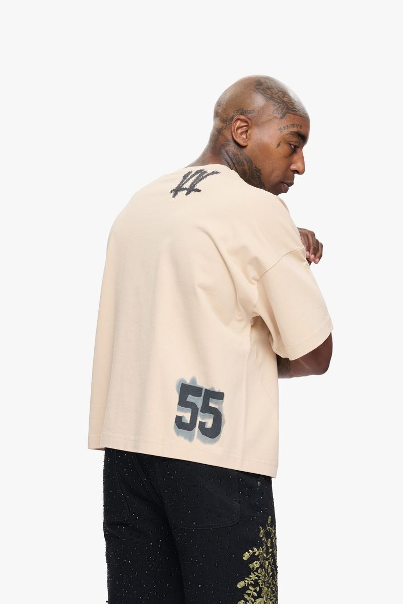 Valabasas "No.5" Cropped Tee Off White