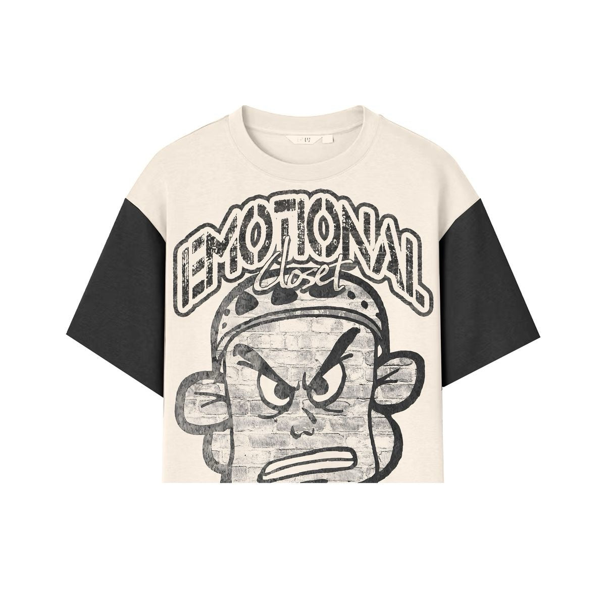 Mixed Emotion "Emotional Closet" Cropped Tee Cream