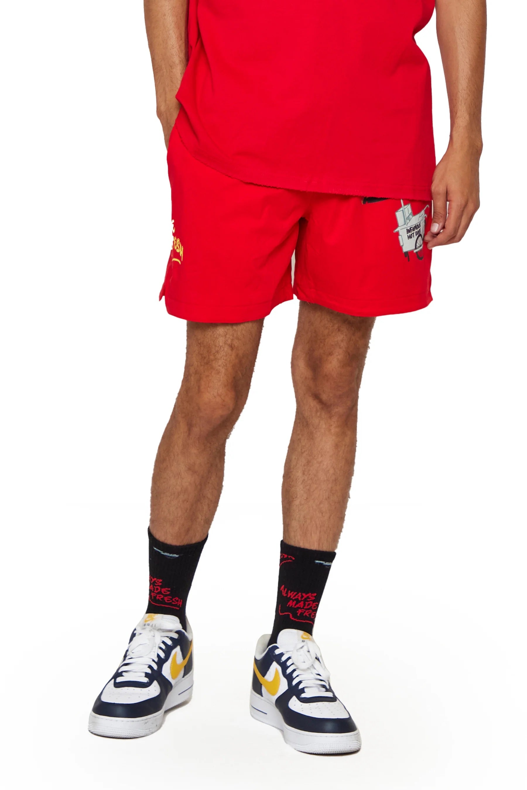 6nbrhd "Hot Dog" Shorts Red