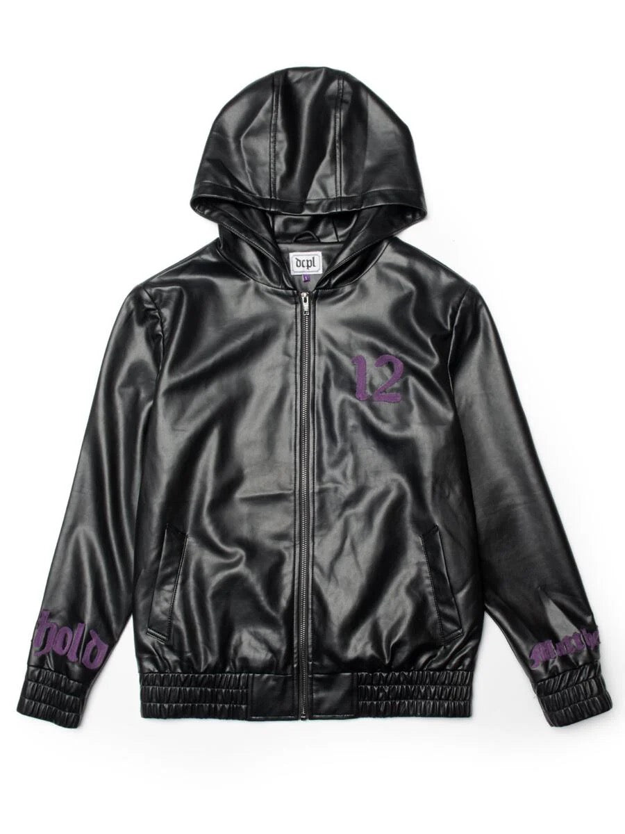 DCPL "Behold" Leather Zip Up Black
