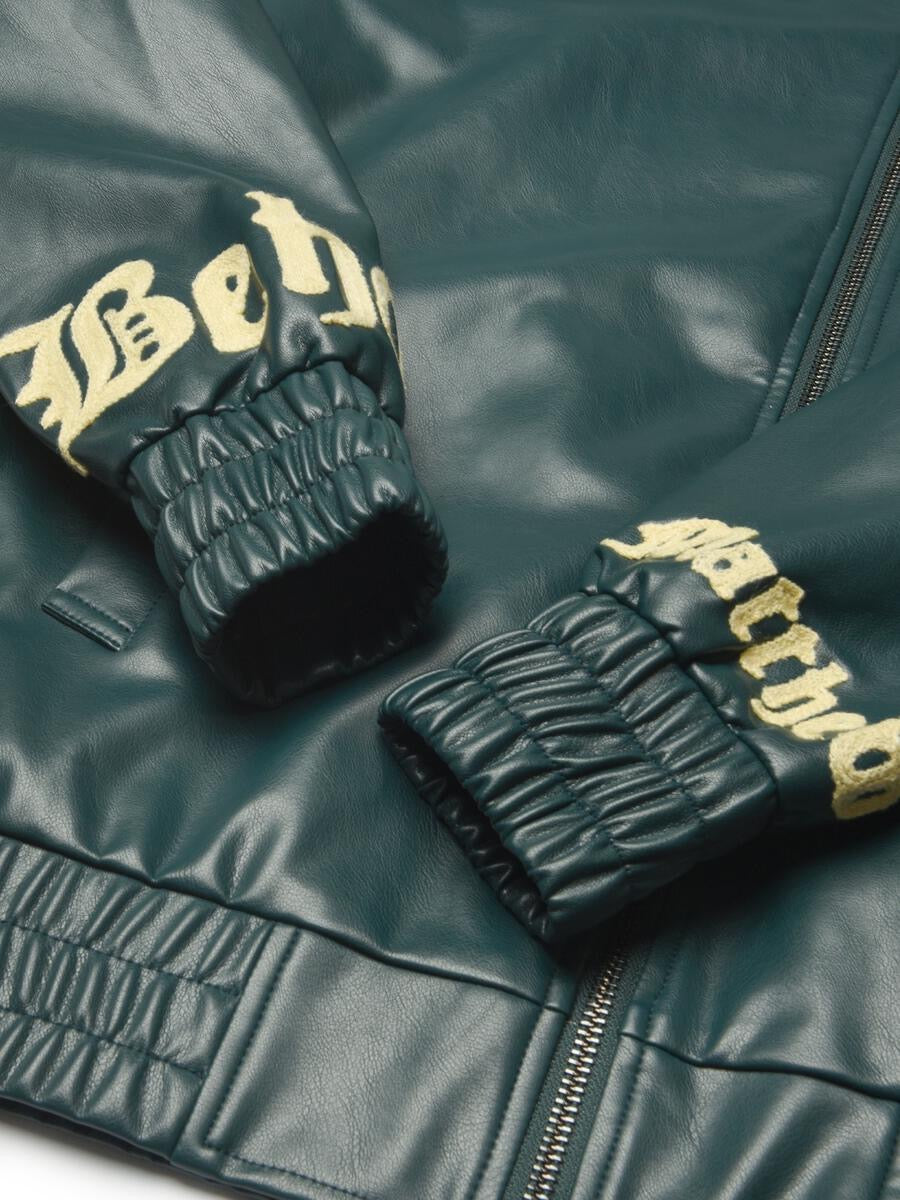 DCPL "Behold" Leather Zip Up Teal