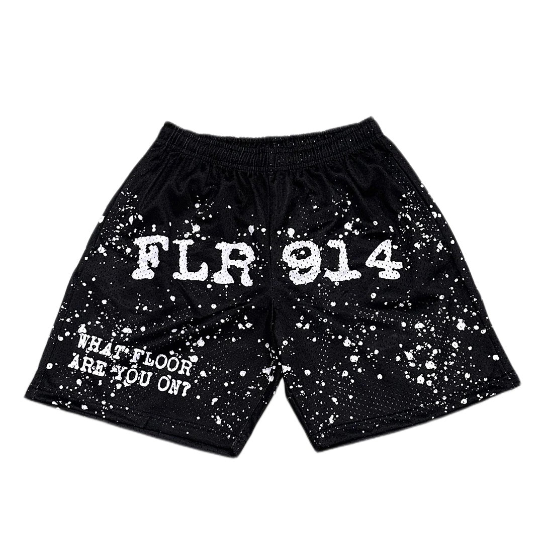 FLR914 "Splatter" Shorts Black