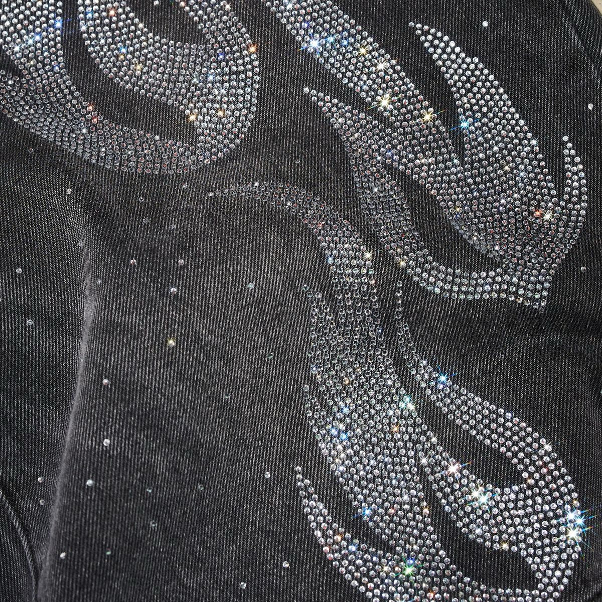 Duaa "Thriving" Diamond Shorts Black Wash