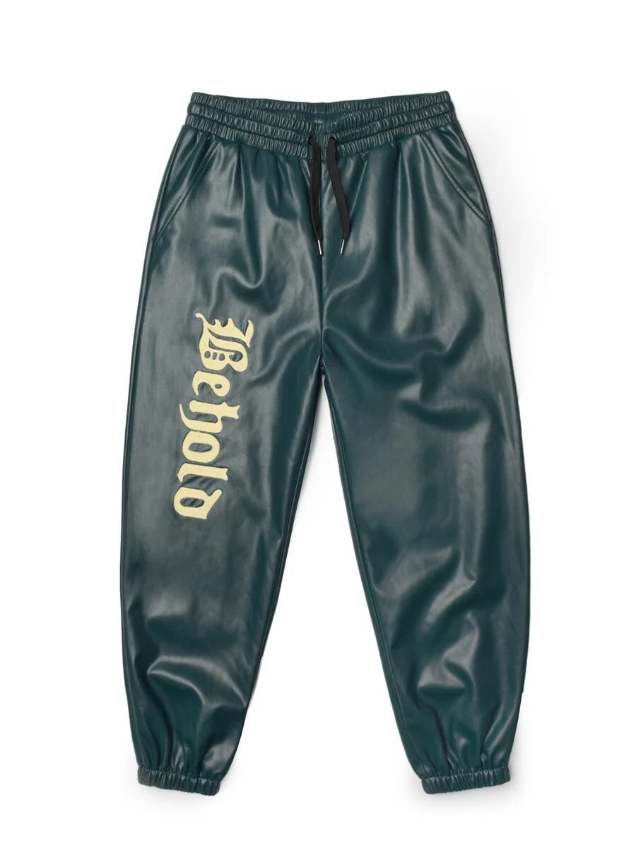 DCPL "Behold" Leather Joggers Teal