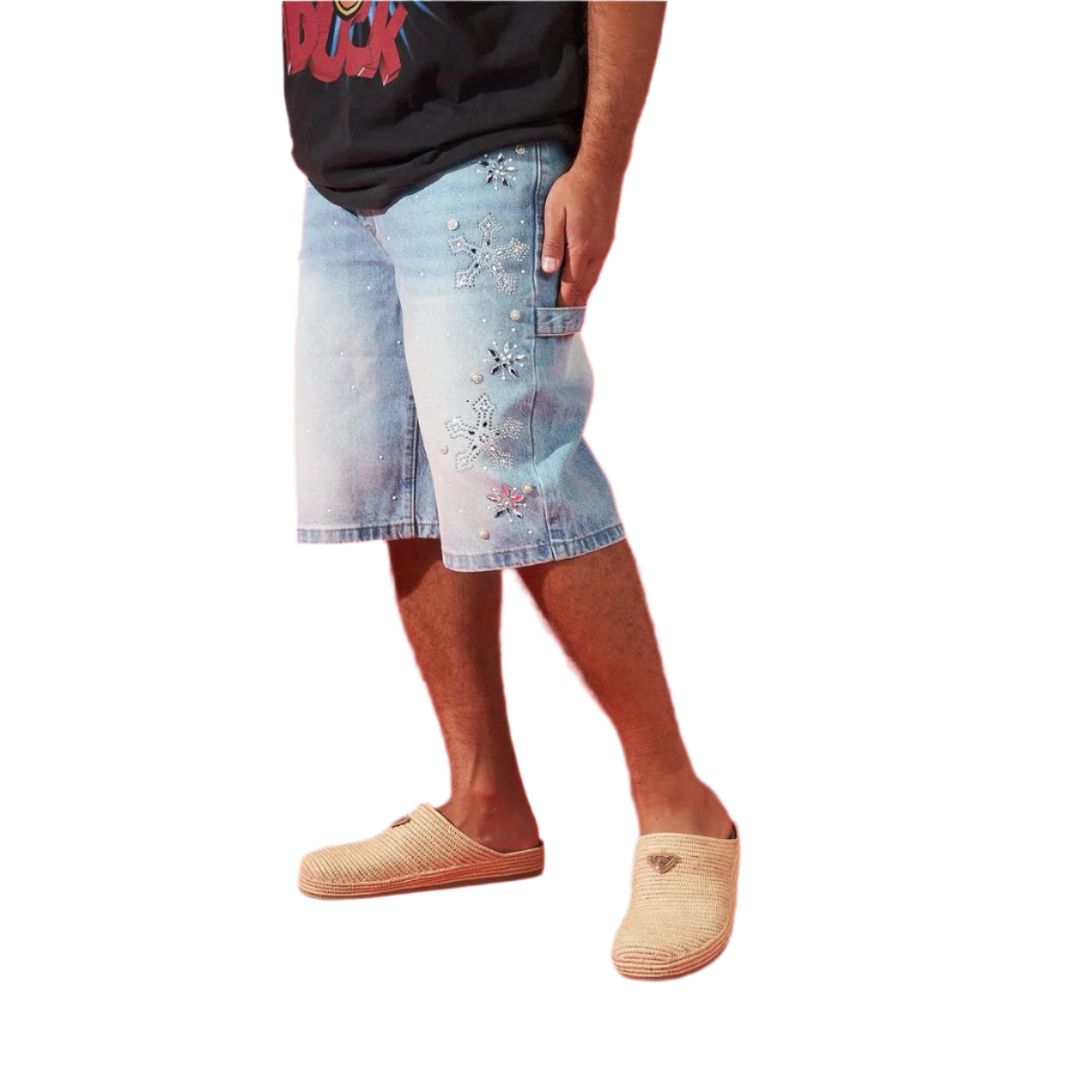 Duaa "Reward" Iced Shorts Blue Wash