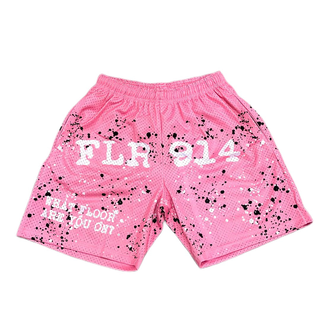 FLR914 "Splatter" Shorts Pink