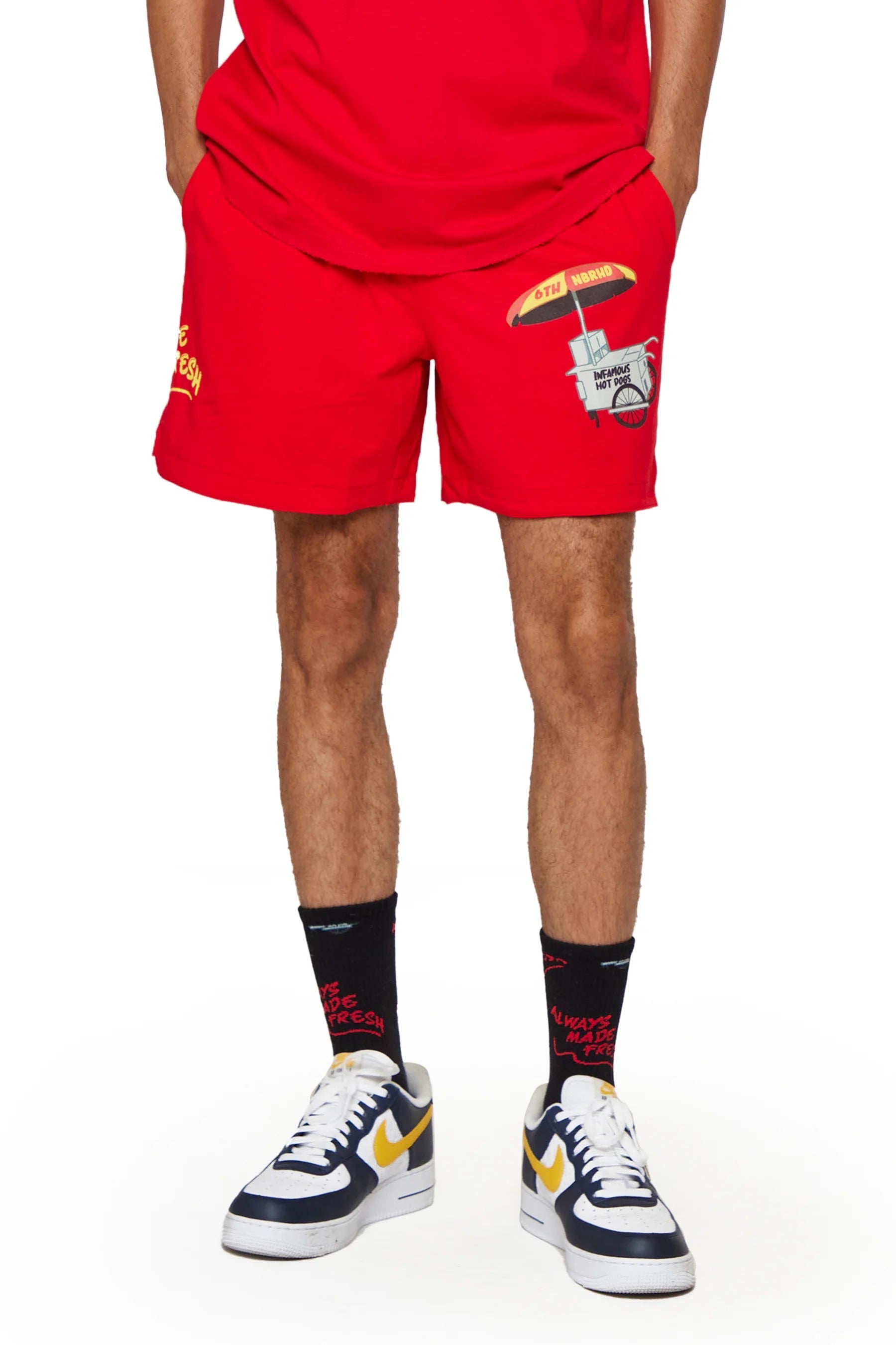6nbrhd "Hot Dog" Shorts Red