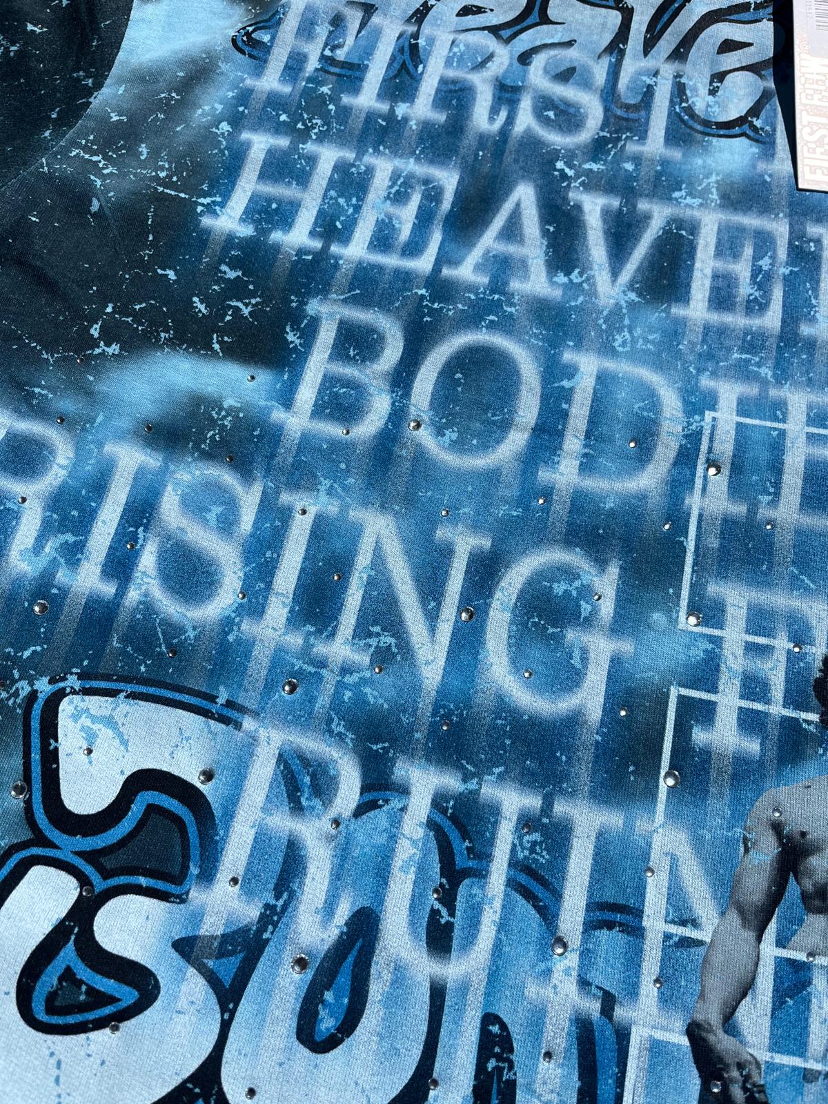 First Row "Life & Death" Cropped Tee Baby Blue