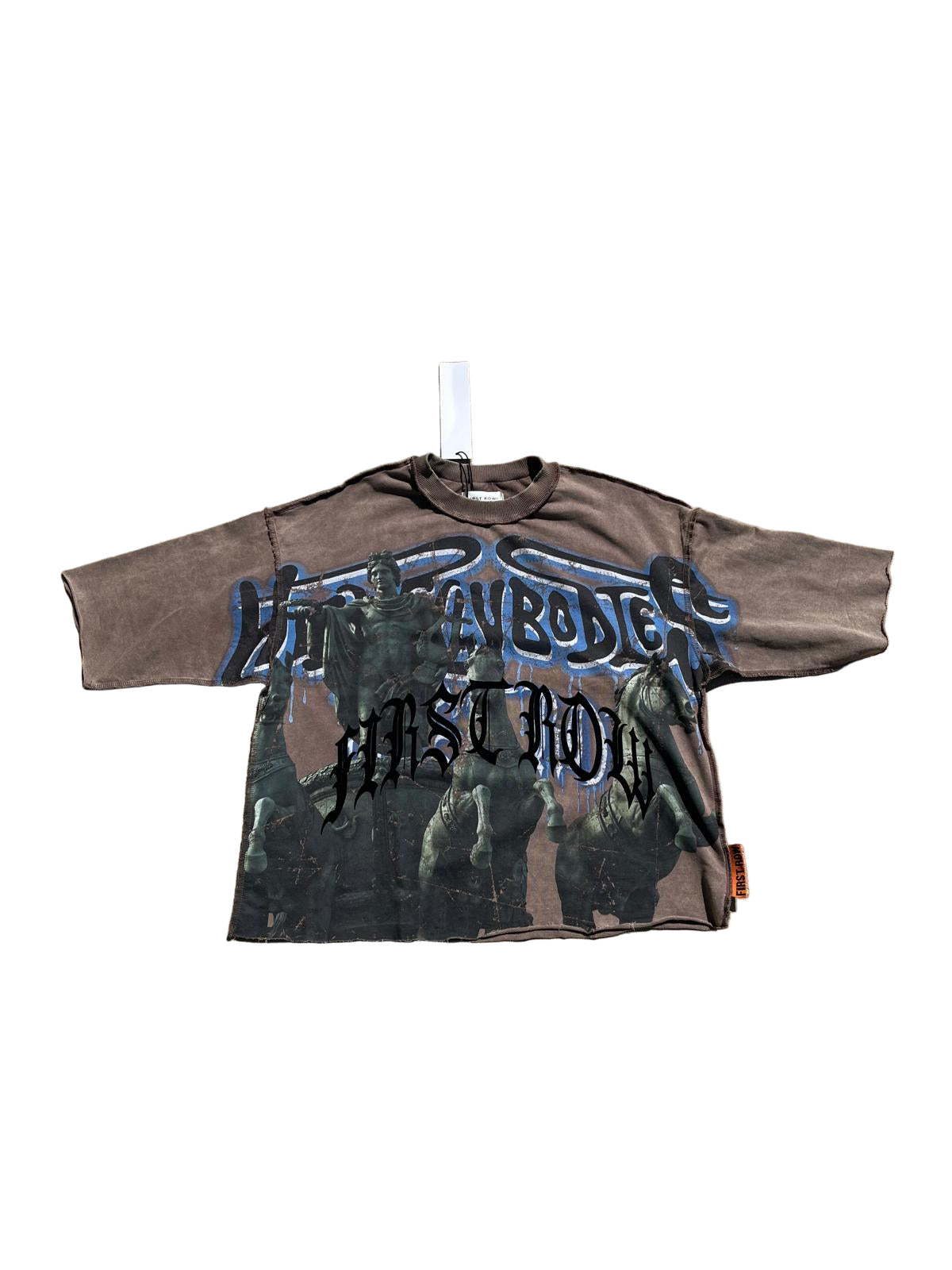 First Row "Freedom Fighter" Cropped Tee Brown