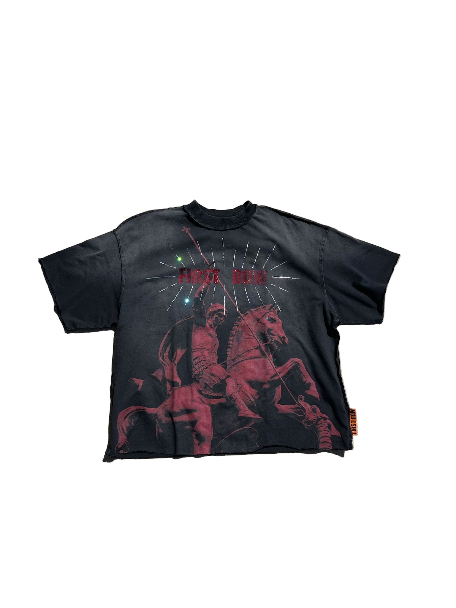 First Row "Greece" Cropped Tee Black