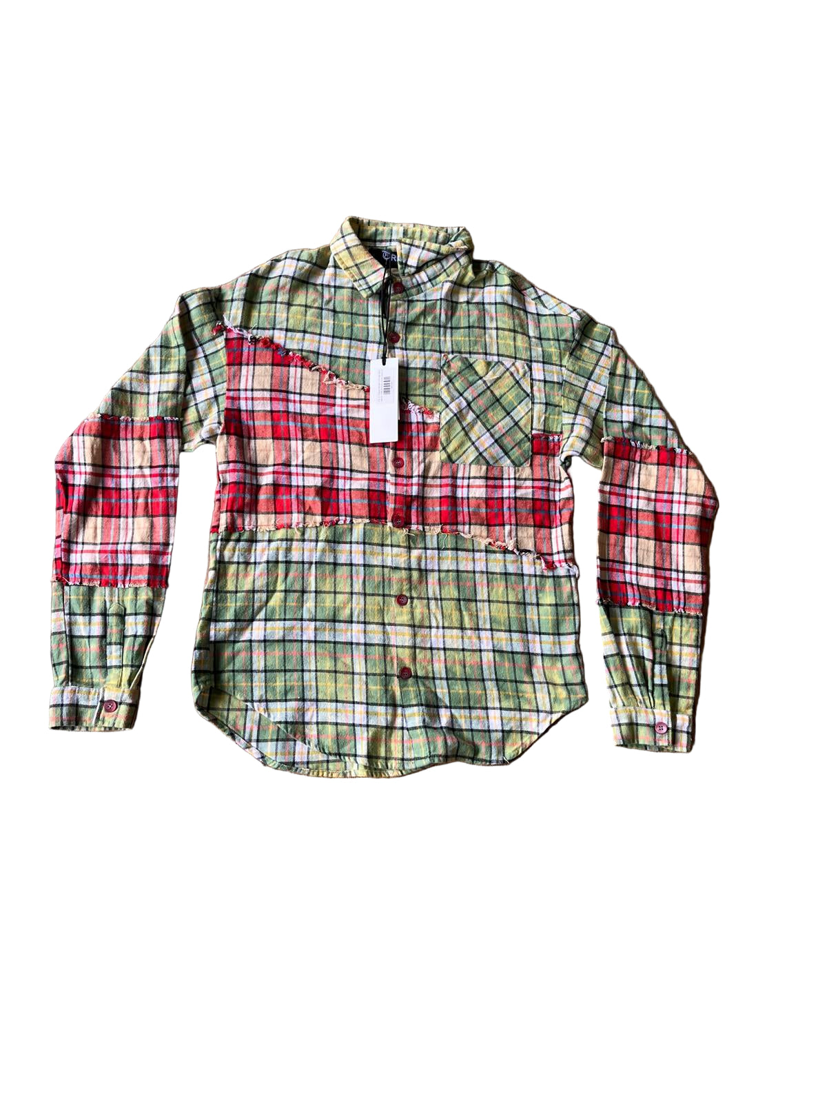 Trnchs "Rip & Repair Woven" Button Up Lime