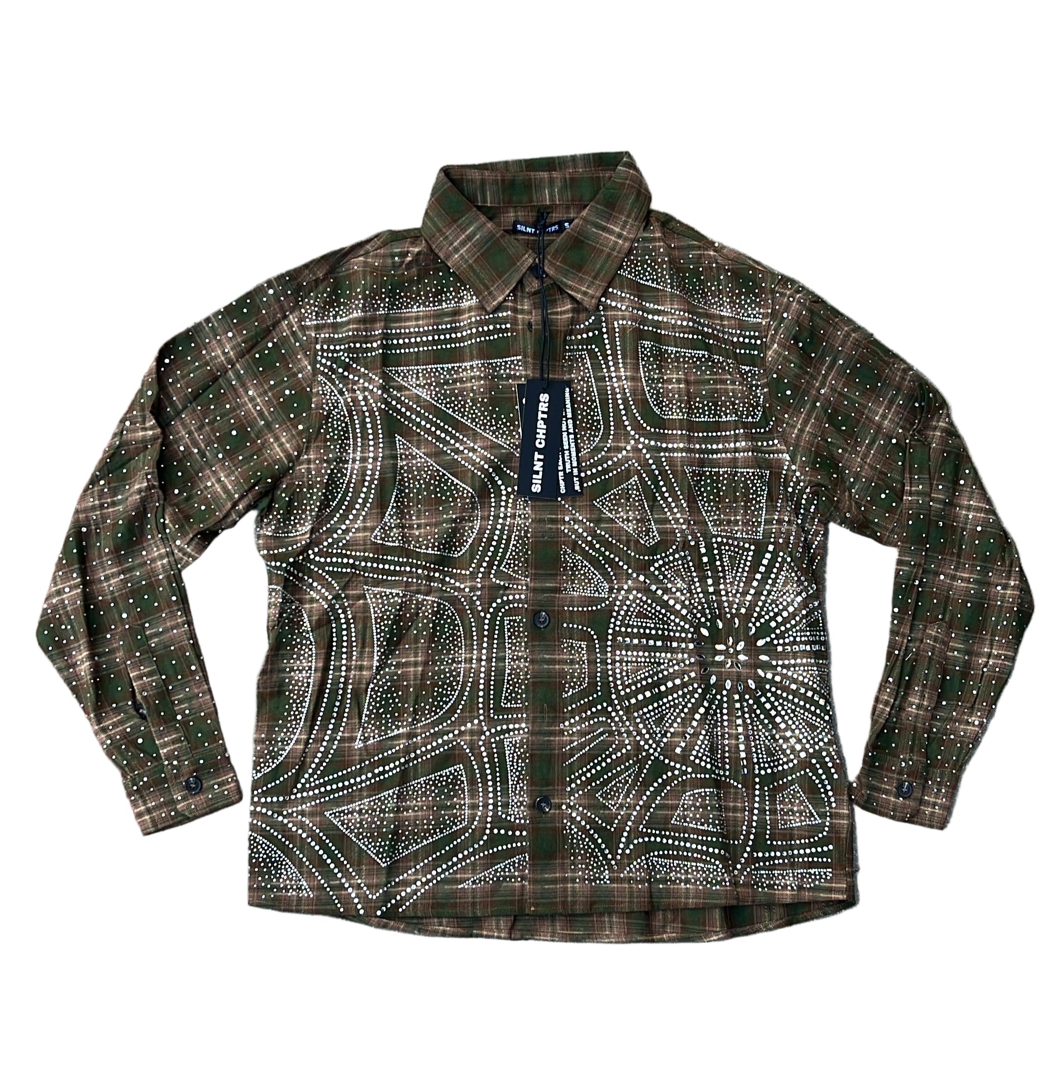 Silnt Chptrs "Cosmos" Button Up Olive