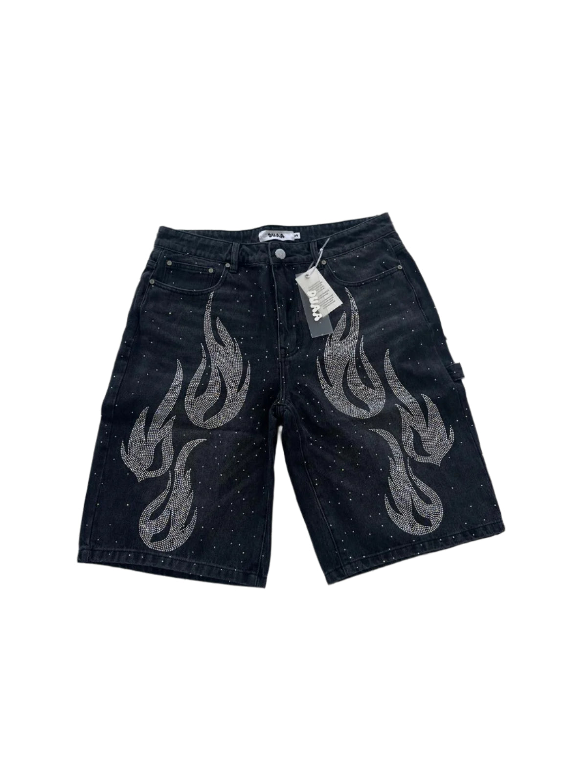 Duaa "Thriving" Diamond Shorts Black Wash