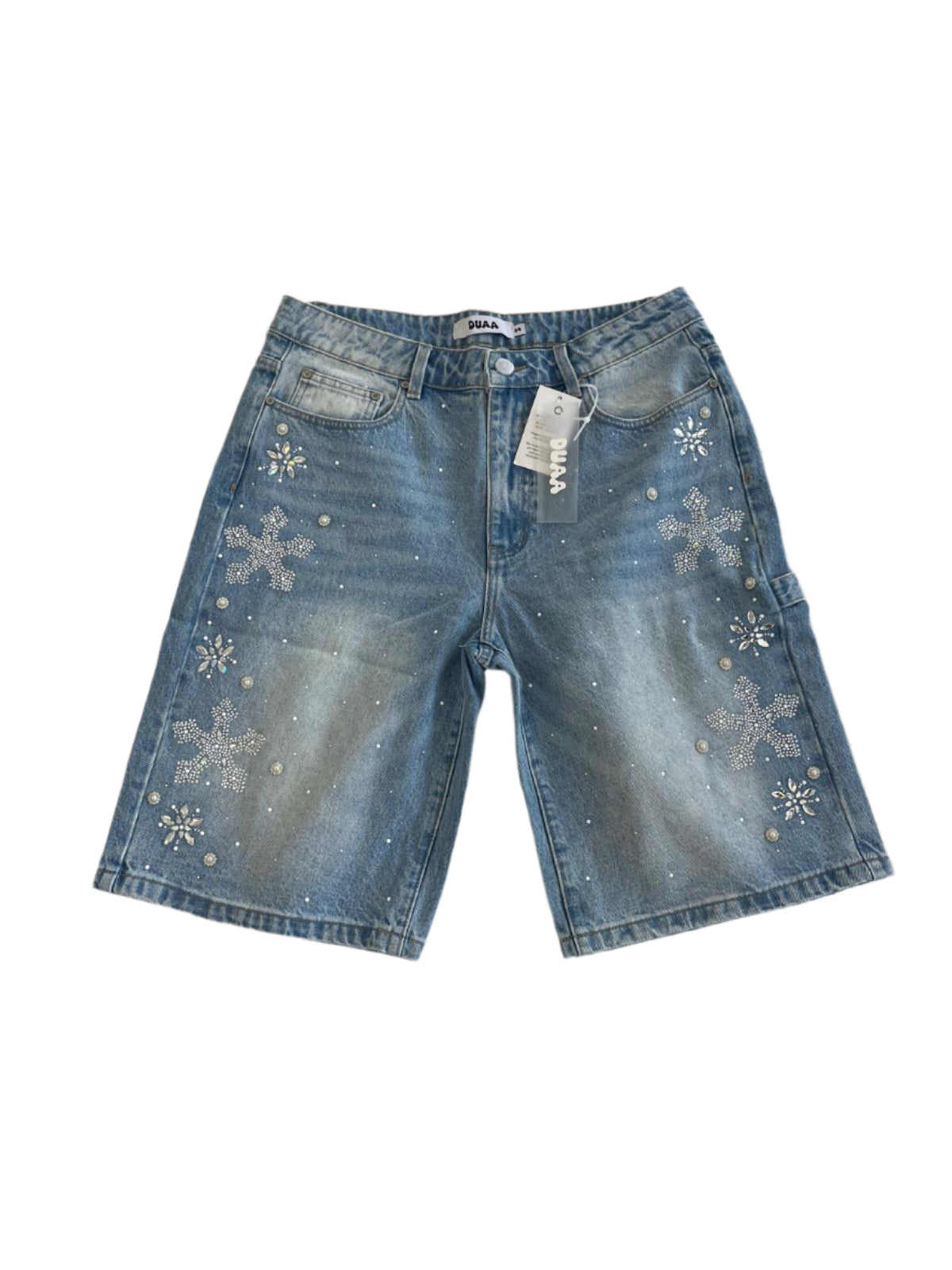 Duaa "Reward" Iced Shorts Blue Wash