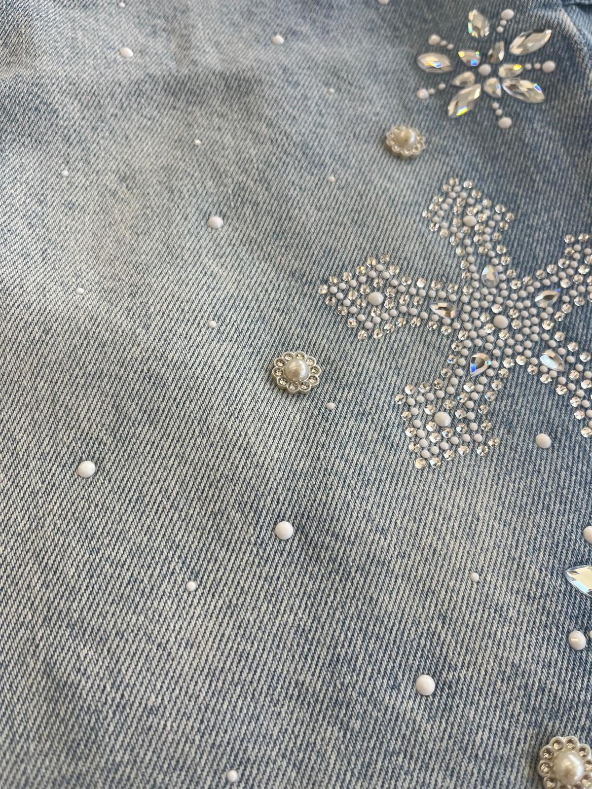 Duaa "Reward" Iced Shorts Blue Wash