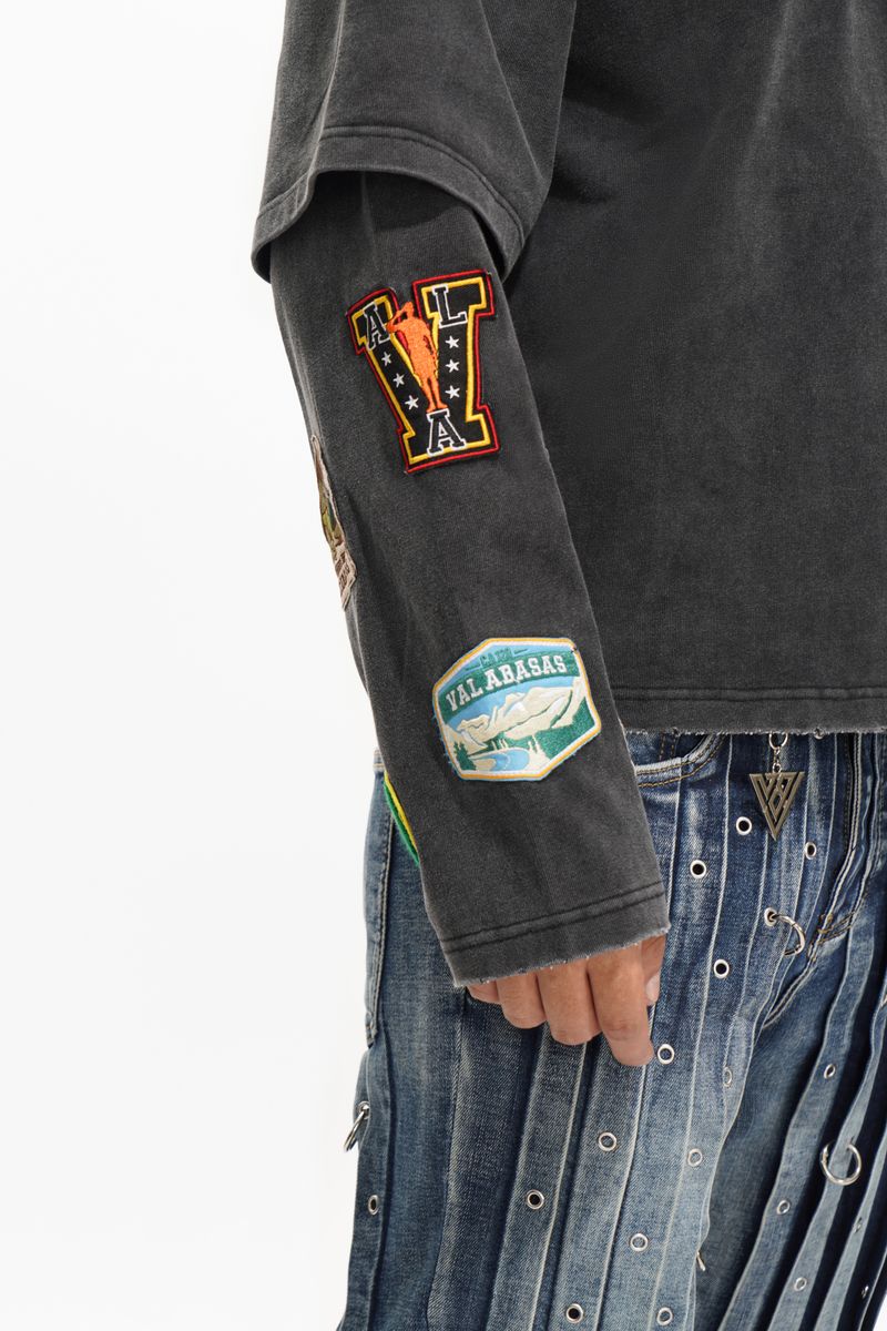 Valabasas "Layered Patch" Tee – Washed Black