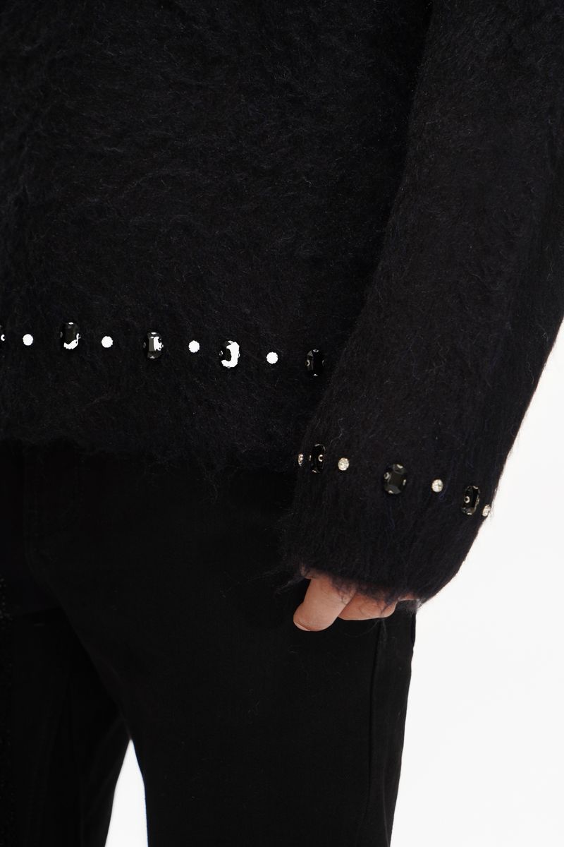 Valabasas "Arranged Blue Mohair Crewneck