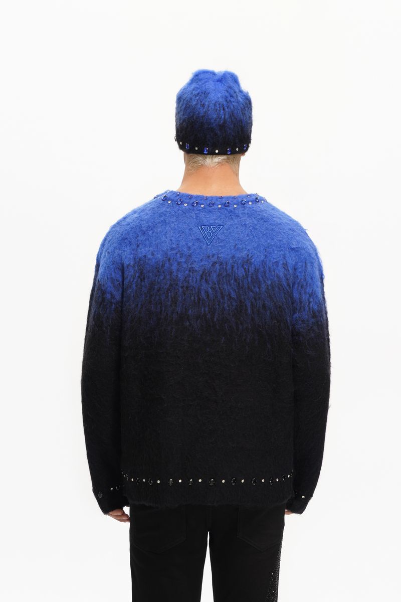 Valabasas "Arranged Blue Mohair Crewneck