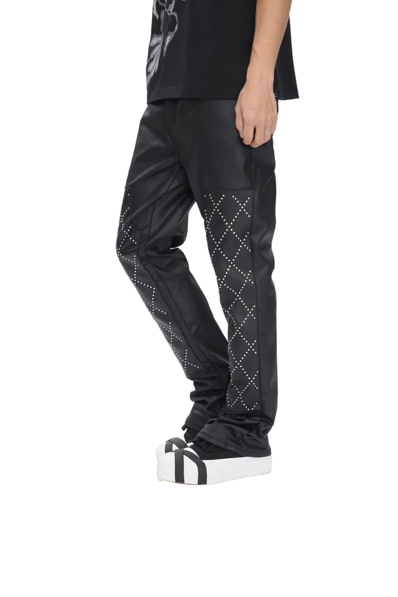 Valabasas "Punctured" Stacked Jeans Black