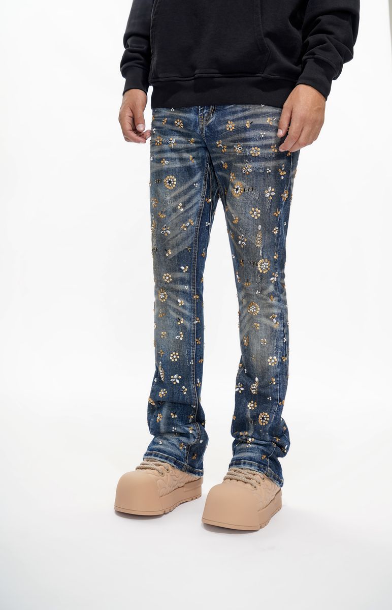 Valabasas "Shea Dark Vintage Blue Stacked Jeans