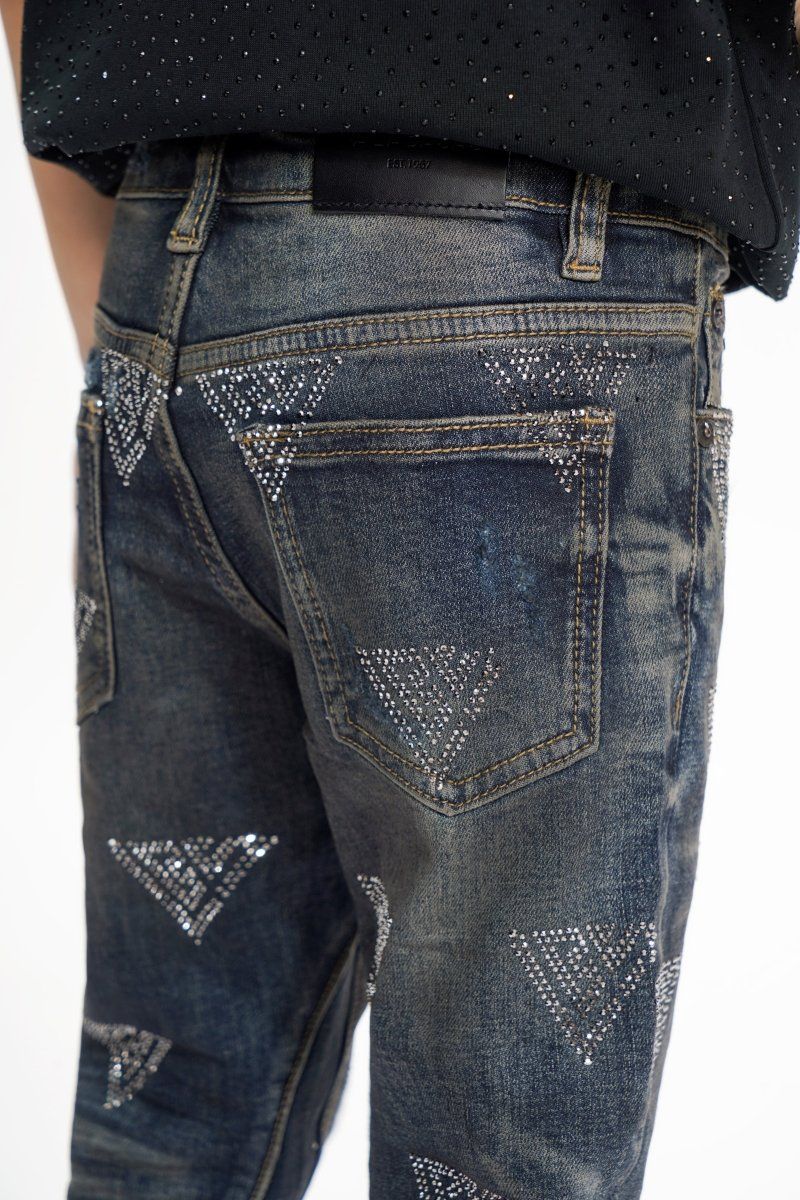 Valabasas "Show Kids Dark Dirty Blue Stacked Jeans