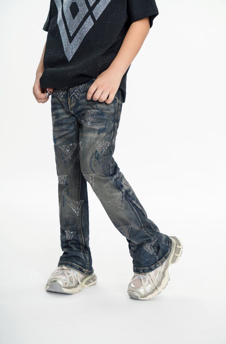 Valabasas "Show Kids Dark Dirty Blue Stacked Jeans