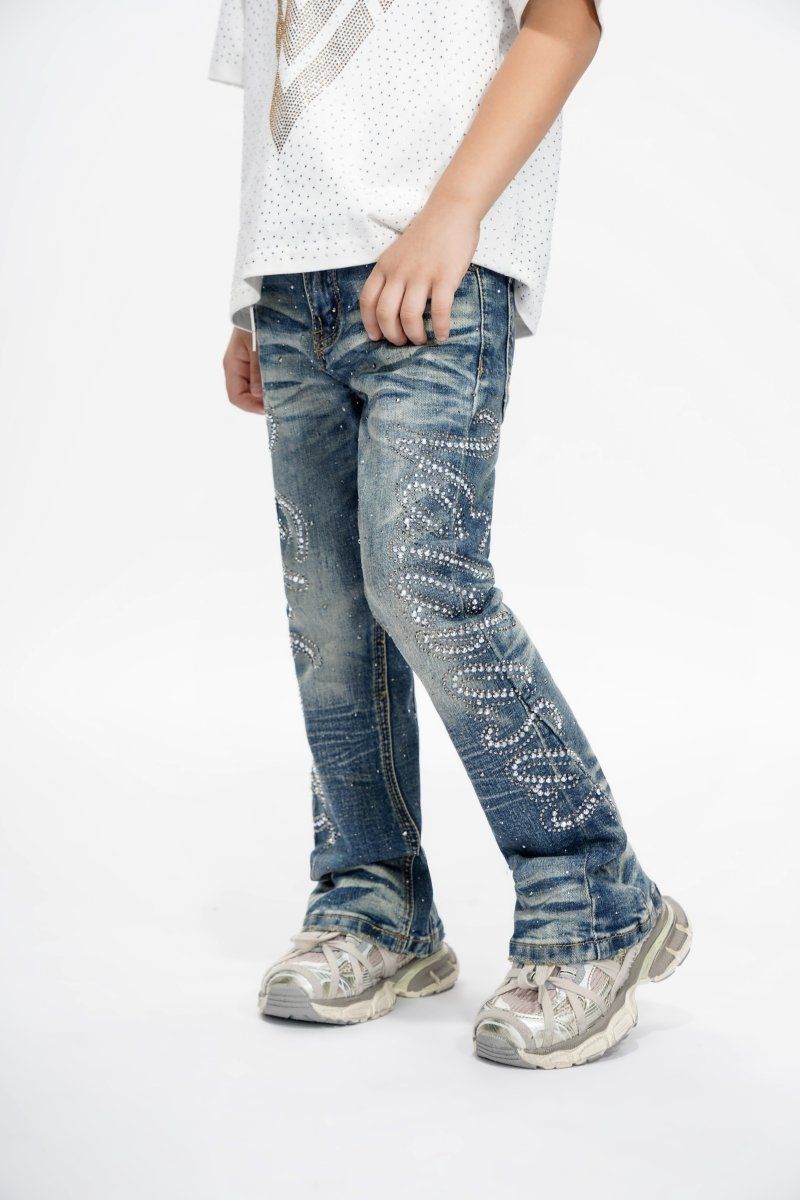 Valabasas "Lattice Kids Dark Blue Skinny Jeans