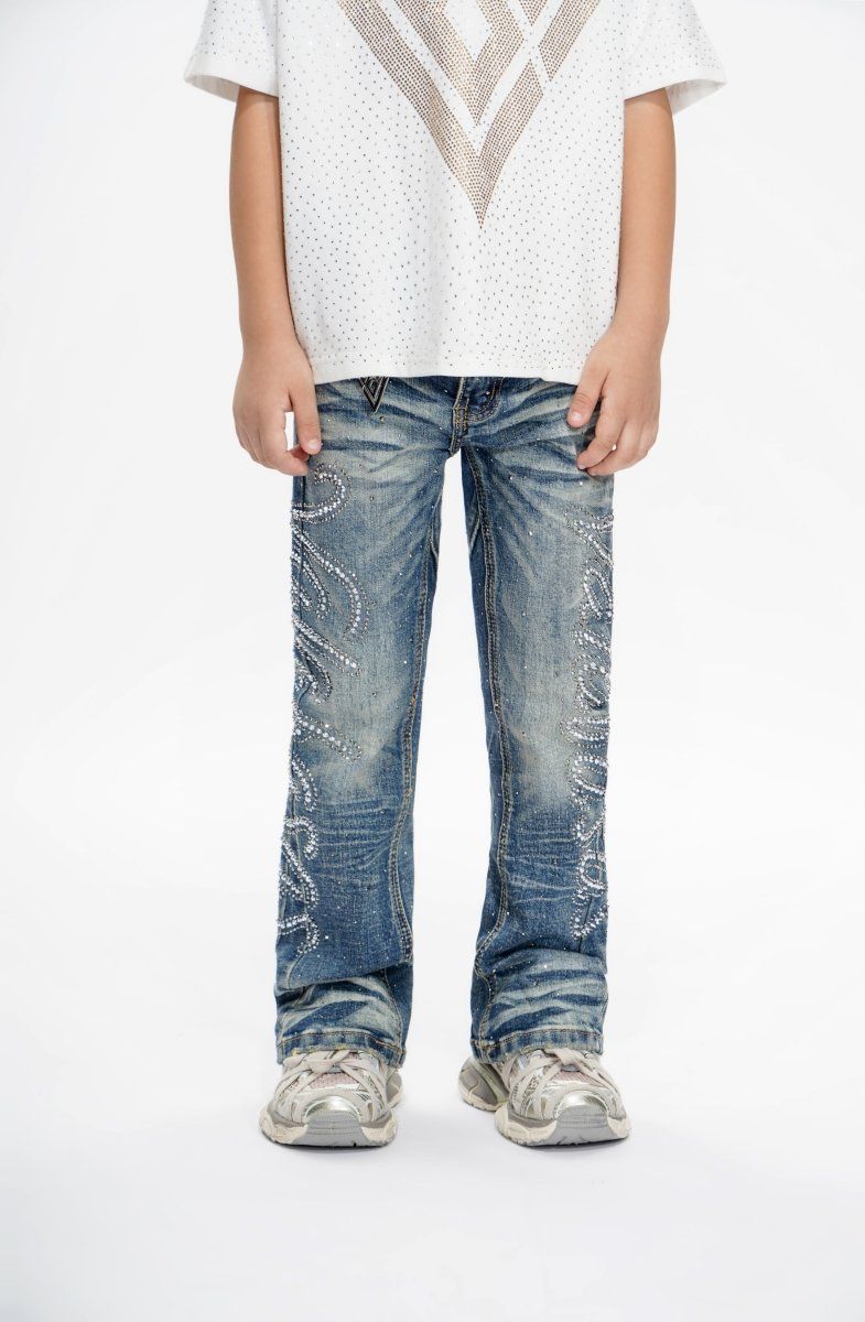 Valabasas "Lattice Kids Dark Blue Skinny Jeans