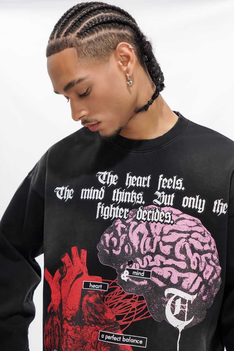 Trnchs ""HEART & MIND" Black Sweater