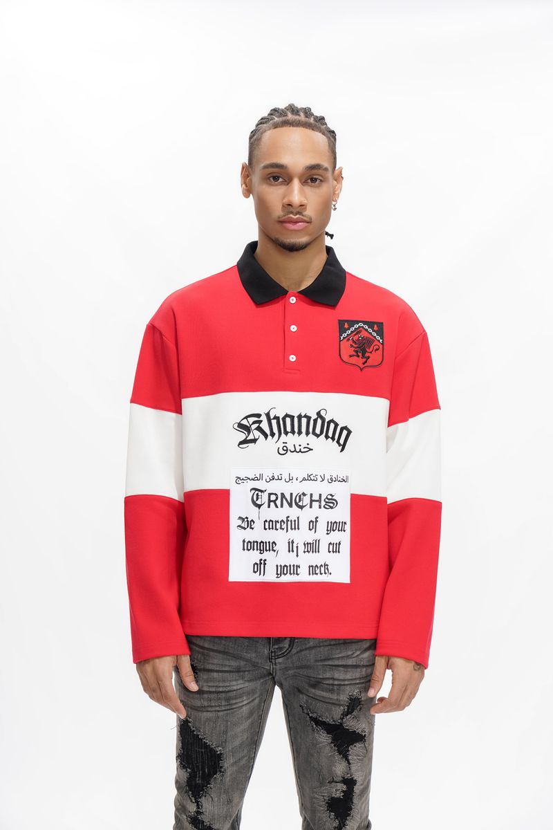 Trnchs COMBAT POLO Red/White Tee