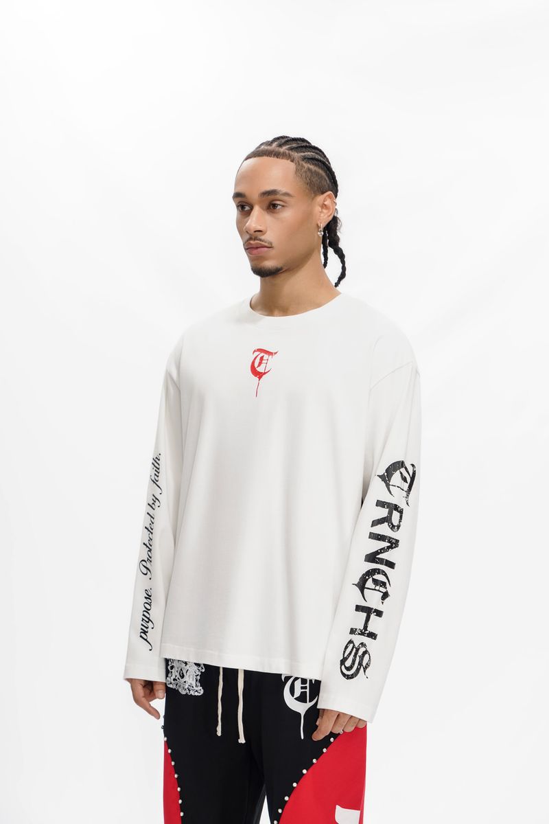 Trnchs "HIND RAJAB" White Long-sleeve Tee