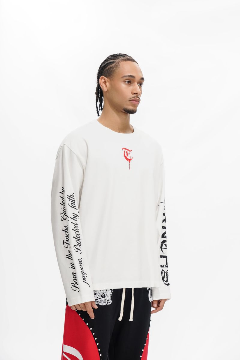Trnchs "HIND RAJAB" White Long-sleeve Tee