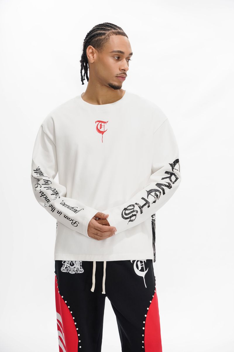 Trnchs "HIND RAJAB" White Long-sleeve Tee
