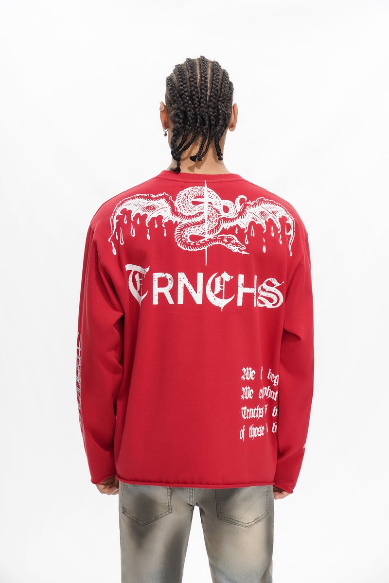 Trnchs "BUILT BY BLOOD" Red Long Sleeve