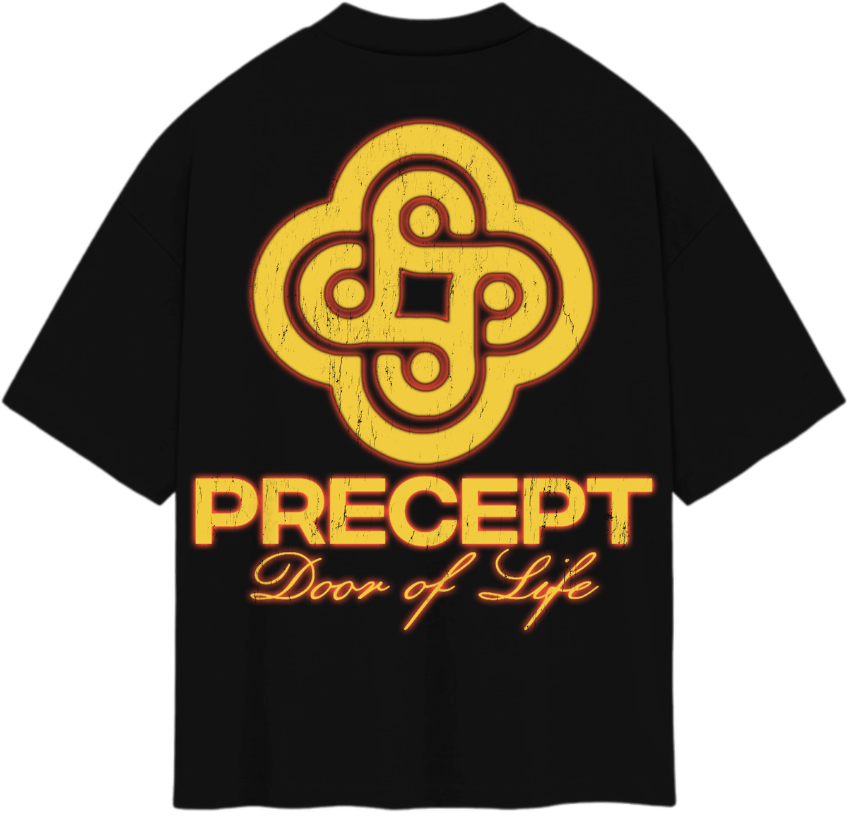 Precept 'Blind Cupido' black graphic tee, alternate view.