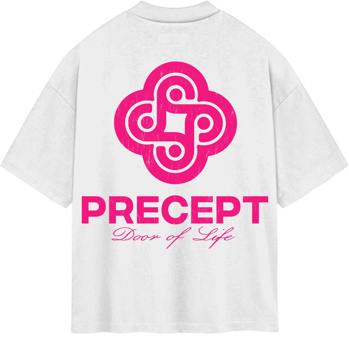 Precept 'Dubai' white graphic tee, alternate view.