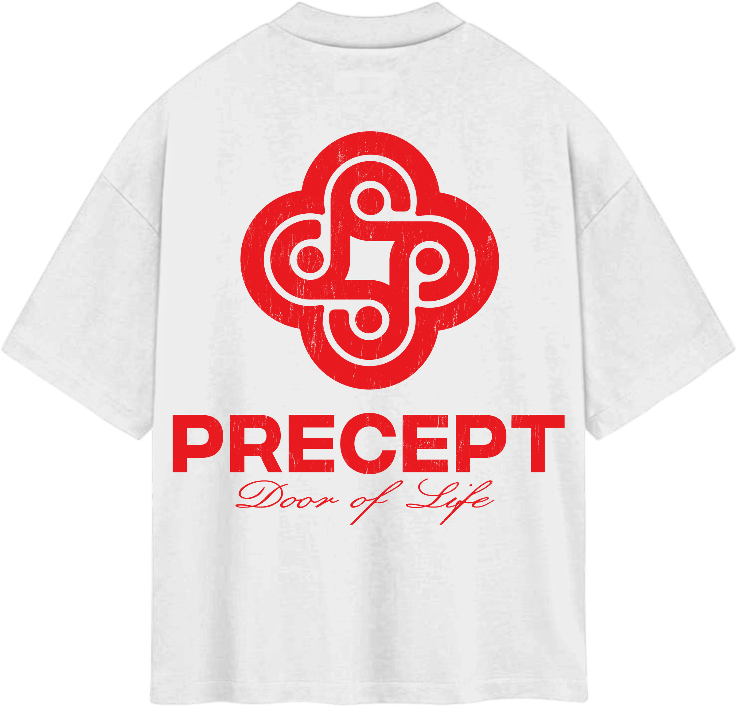 Precept 'Monaco Uno' white graphic tee, alternate view.