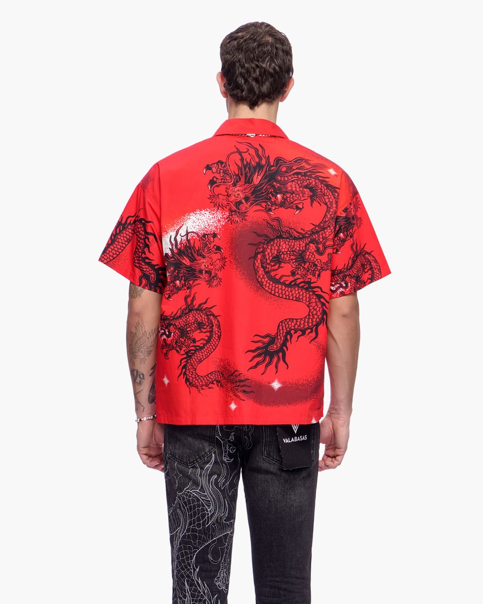 Valabasas “NORIKU” Dragon Button Down – Red