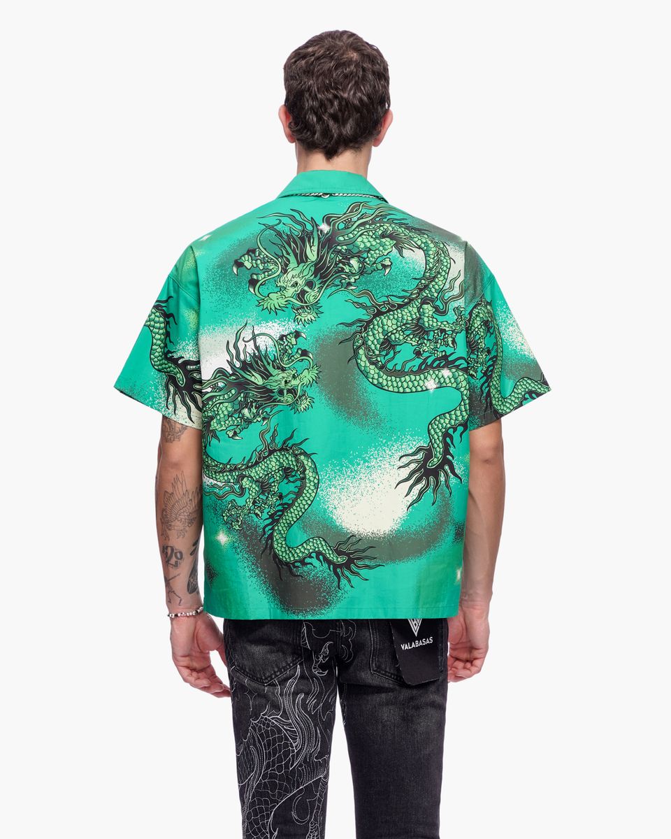 Valabasas “NORIKU” Dragon Button Down – Green
