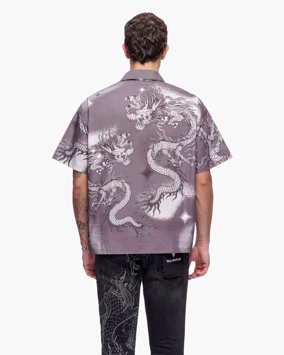 Valabasas “NORIKU” Dragon Button Down – Grey