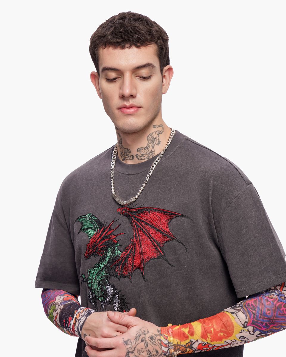 Valabasas “OKIRI” Dragon Long Sleeve Tee – Gray