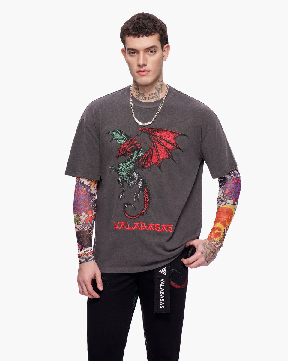 Valabasas “OKIRI” Dragon Long Sleeve Tee – Gray