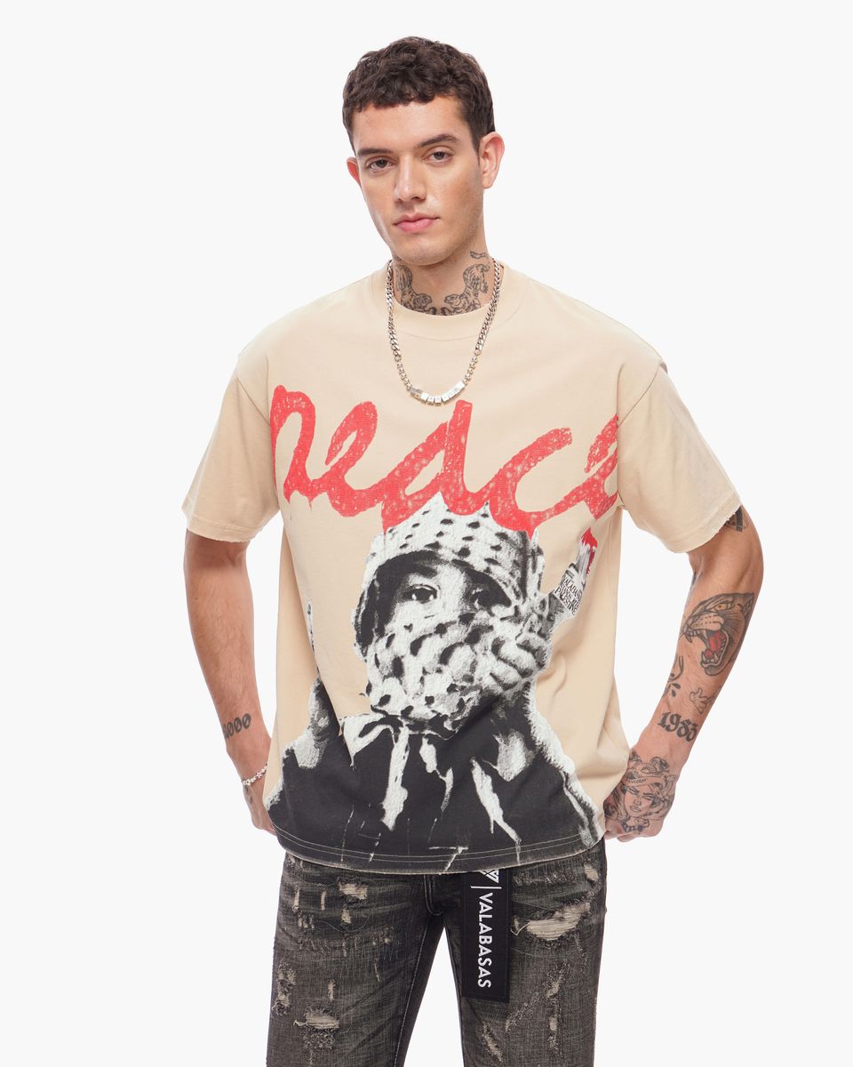 Valabasas “PEACE / PURGE” Tee – Sand