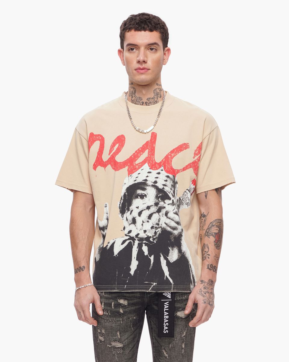 Valabasas “PEACE / PURGE” Tee – Sand