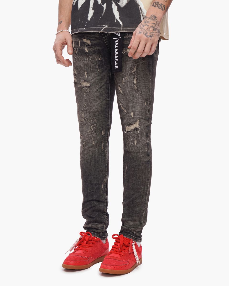 Valabasas “COLLAGE” Skinny Denim – Grey Vintage Wash